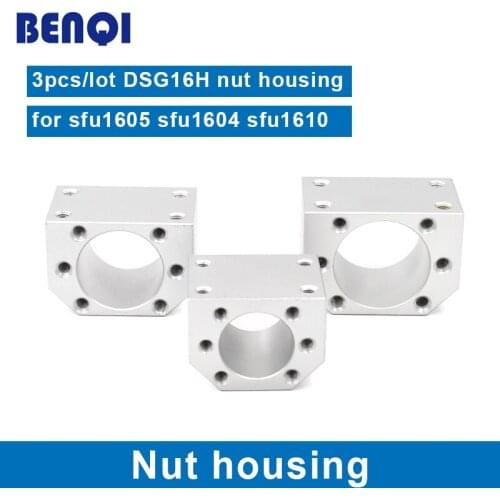 Free shipping 3pcs/lot aluminium 1605 ball nut housing bracket holder for 16mm ball screw SFU1605 SFU1604 SFU1610 CNC parts