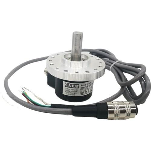CALT Cheap DC 5-26V 1000 pulse encoder 73mm outer size 12mm solid shaft GHS73 Aeronautical plug Incremental rotary encoder