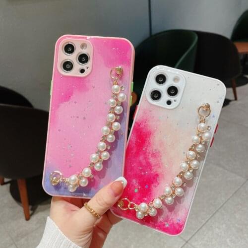 Pearl Bracelet Case for Apple Mobile Phone Case IPhone 11 12 Pro Max Protective Back Cover Xs Max Xr 7 8 Plus Silicone Case