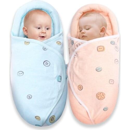 Pure Cotton 0-6 Month Baby Sleeping Bag Envelope Knit Thicken Warm Newborns Sleepwear Cocoon Mattress Stroller Wrap Bedding