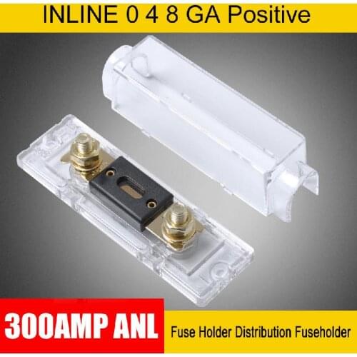 300AMP ANL Fuse Holder Distribution INLINE 0 4 8 GA Positive Plastic and Metal