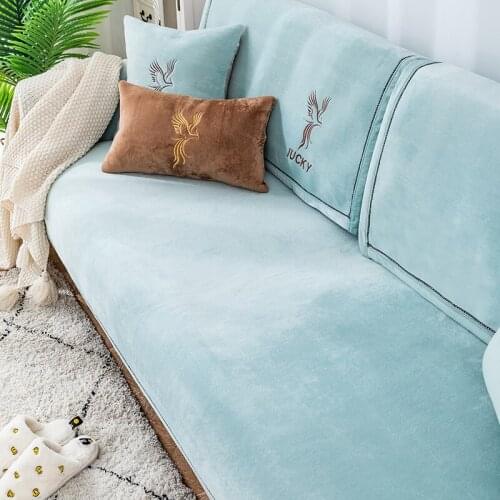 Four seasons universal phoenix short plush non-slip sofa cover Thickened chaise sofa protective cover customize slipcover