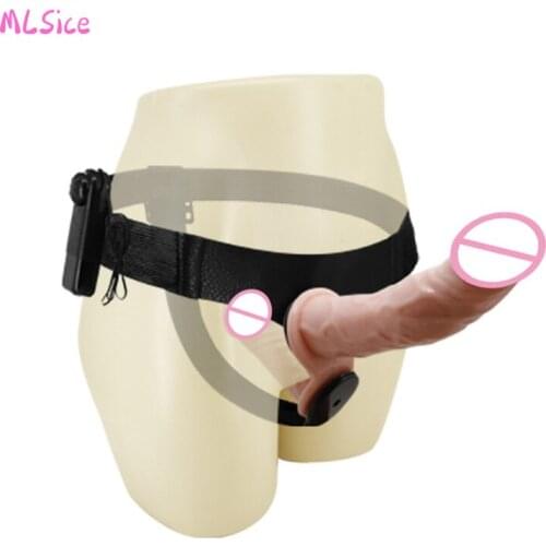 Double Penis Realistic Dildos Strapon Ultra Elastic Harness Belt Strap On Big Dildo Vibrator Adult Sex Toys For Woman Lesbian