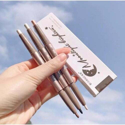 Double-Headed Silkworm Pen Eye Makeup Female Pearlescent Pen Make Smooth Lasting Lying Eyeshadow Cicada Pen Silk Stick Up S F3B4