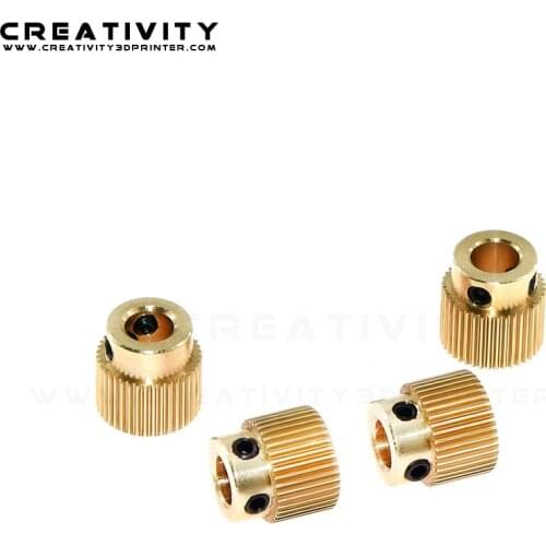 4pcs 3D Printer Extrusion Wheel Brass Gear Wheel 40 Tooth Gear Extruder for CR-10 Ender3 3D printer Parts