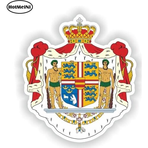 HotMeiNi 13cm x 11.6cm Coat of Arms Sticker of Denmark Dannebrog for Car Truck Motorcycle Tool Box Vinyl Decal Car Stickers