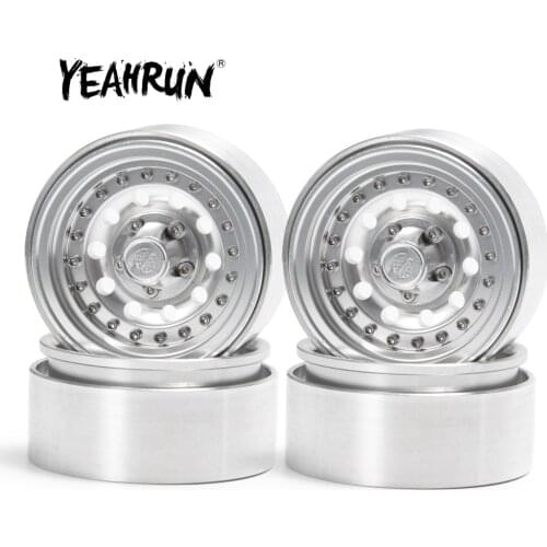 YEAHRUN 4pcs Alloy 1.9inch Beadlock Wheel Rims 27mm Width for Traxxas TRX4 D90 SCX10 CC01 1/10 RC Crawler