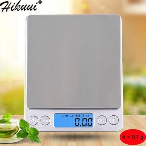 LCD Kitchen Scale Digital Precision Electronic Scale USB Pocket Weight Gold Balance 3000g x 0.1g 2 Trays Scale Kitchen
