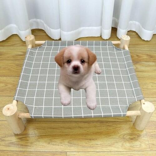 Summer Breathable Canvas Cat Dog Portable Elevated Bed Outdoor Use Eco Friendly Portable Raised Cot Pet Detachable
