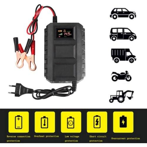 Liplasting 12V 20A Motorcycle Car Lead Acid Battery Charger Automobile Smart Charger Overheat Protection Low Voltage Protection