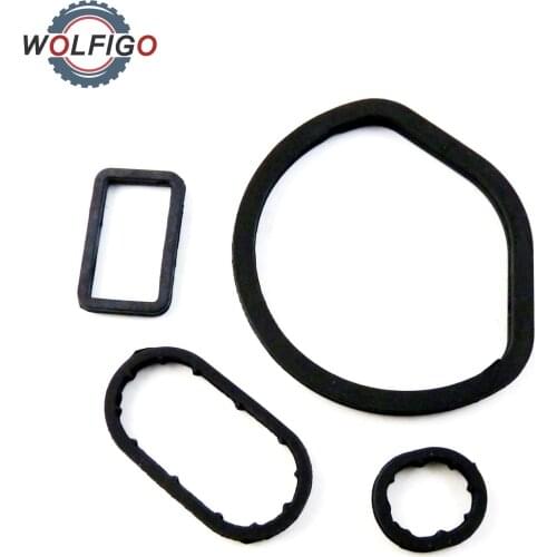 WOLFIGO 4pcs/set Oil Filter ousing Seal Ring Gasket Kit 1121840361 1121840061 for Mercedes Benz C280 E320 G500 S430 E500 SLK320