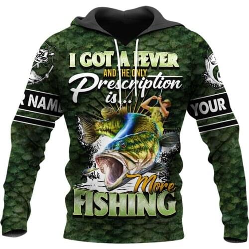 Fashion Harajuku Love Fishing 3D Fully Printed Hoodie Unisex Casual Sports Zipper Hoodie Autumn/Winter Street Sweatshirt