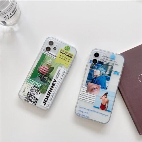 NEW Matcha Ice Cream Graffiti Label Phone Cases for iPhone 12 Fashion Movie Pattern Covers for iPhone 11/7/8/X/XR/XS/MAX Shell