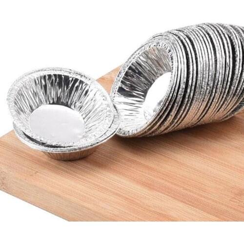 New 100pcs Disposable Aluminum Foil Tart Pan Mini Pot Tart Plate Bake Tray Pie Pan Tin F4J0