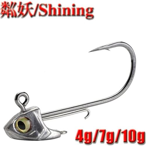 New GIKEN Brand Black Fiiish Minnow BUMBLEHEAD Shank Jig Head Hooks Soft Tail Swimbait Shad Lure For Sea Bass Pike Perch Fishing