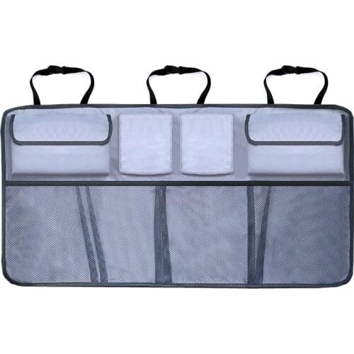 Car Back Seat Trunk Organizer Adjustable Backseat Storage Bag Net High Capacity Multi-use Oxford Automobile Seat Back Organizer