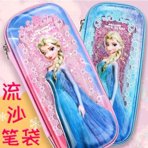 Disney Ice and Snow Princess Quicksand Net Red Stationery Box Large-capacity Childrens Student Multi-function Pencil Case