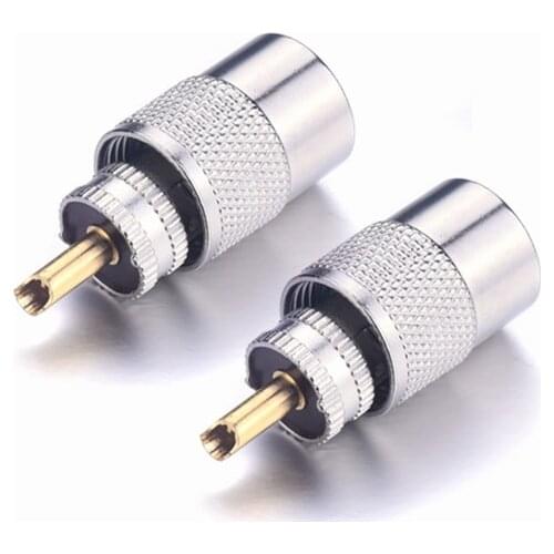 2Pcs New Straight UHF PL-259 Connector Adapter Male Plug Connector Radio-frequency Coaxial Connector