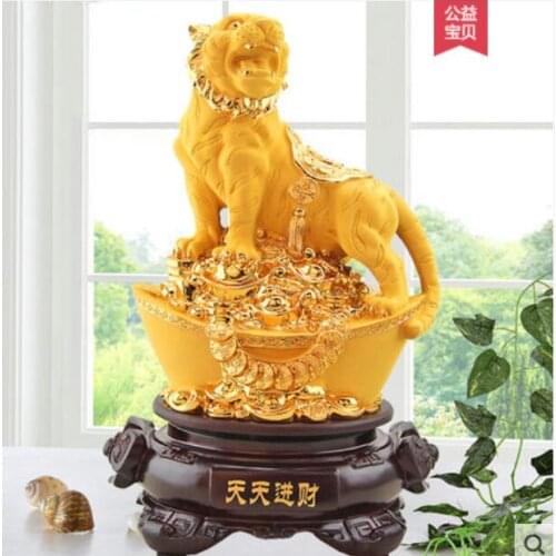 SAND GOLD GOLDEN TIGER DECORATION HOME TELEVISION CABINET MUSEUM ERECTION OFFICE CRAFTS WEDDING CRAFTS