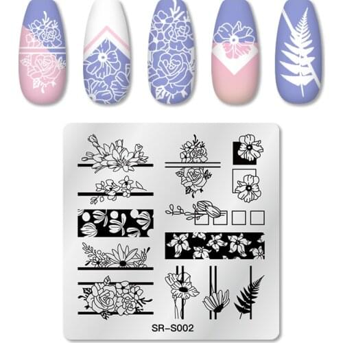Nail Stamping Plates Nail Template Plates Plants Flower Pattern Nail Stamping Plates Nail Plate Stencil Stainless Steel Design