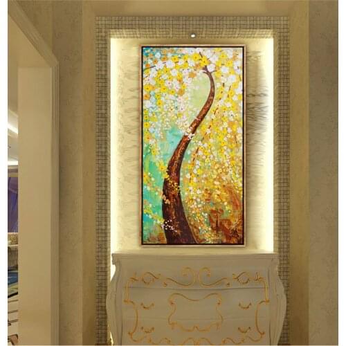 Nordic Modern Mural Restaurant Money Tree Corridor Living Room Entrance Decoration Painting Fortune Tree Canvas Painting