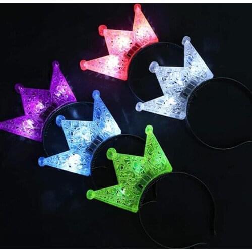 Led Headband Light Crown Flashing Light Women Girl Princess Tiara Light Up hair Accessories Rave Glow Party Supplies Gifts Kids