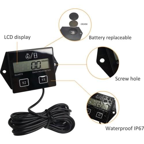 Motorcycle Digital Display Speed Timer Motorboat Engine Electronic Tachometer Universal Gauge Speedometer Tachometer Odometer