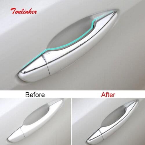 Tonlinker Exterior Door handle Cover case Stickers for Peugeot 301/508/3008/4008 Car Styling 8 PCS ABS Chrome Cover stickers