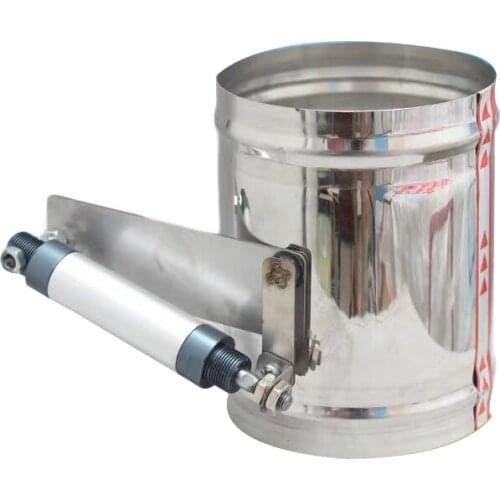 Air damper valve Stainless steel pneumatic damper Pneumatic control valve Cylinder regulator od51mm-250mm straight type