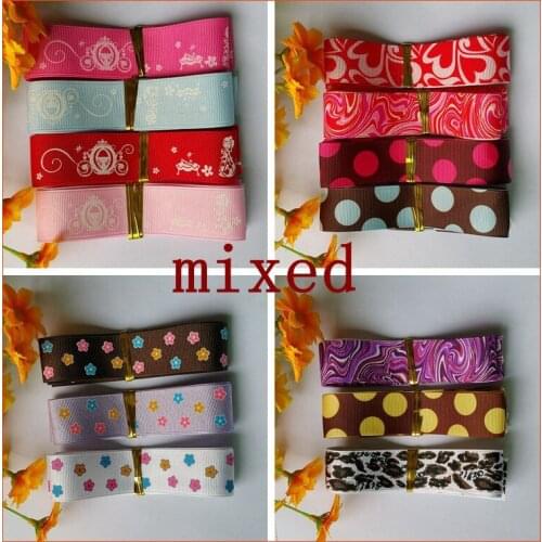 High Quality! mix 15 yards 1" 25mm grosgrain ribbons gift party wedding festival decoration Sheer Craft Satin Ribbon