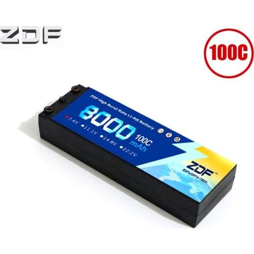 ZDF free shipping RC Lipo Battery 7.4V 8000mAh 2S2P 100C 59.2WH Lipo Battery for 1/10 RC Car