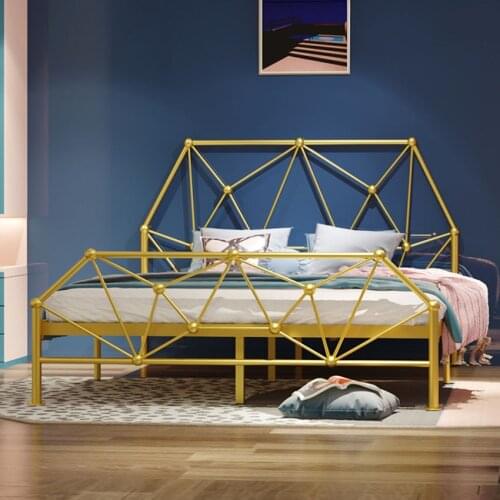 Iron Bed Frame 135×200CM Nordic Modern Simple Living Room Single Double Adult Teenage Children Iron Twin Bed Frame Stable Frame