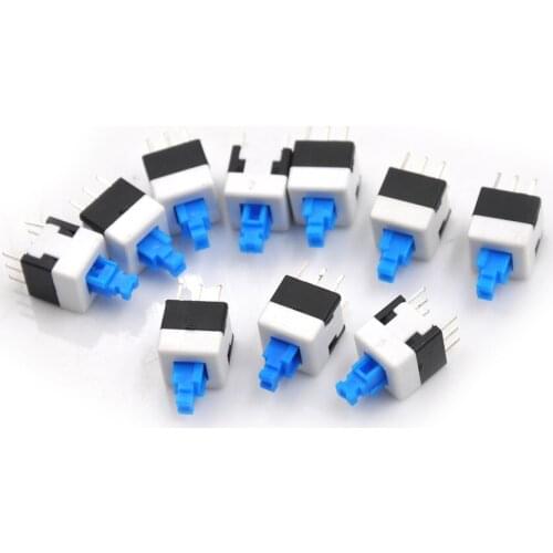 10Pcs/lot 8 * 8 Latching Switch Button Switch Double Row Self-Locking 6 Pin Wholesale