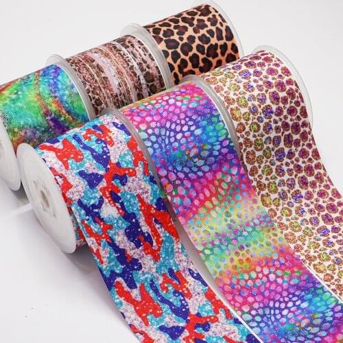 10 Yards Leopard Printed Grosgrain Ribbon For Hair Bows DIY Crafts Handmade Accessories 49671