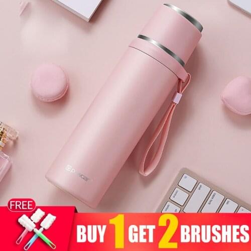 1000ml 800ml 500ML Sports Food Thermos Flask Travel Stainless Steel Cute Thermal Thermo Cup Coffee Travel Tea Water Bottles Mugs