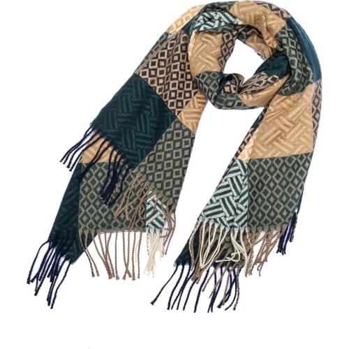 2020 New Autumn winter women scarves fringe Cashmere like shawl grid dot line color matching thickened warm scarf 180cm*70cm