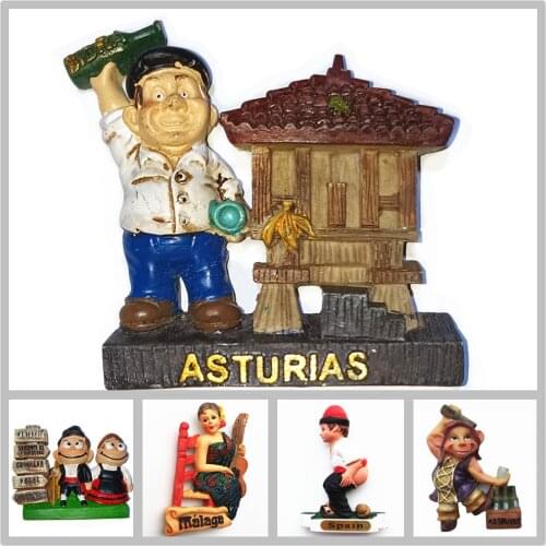 Europe Spain 3D Fridge Magnets Tourist Souvenir Decoration Articles Handicraft Magnetic Refrigerator Collection Gifts