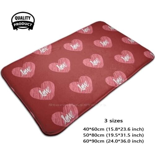 Love And Heart 3D Household Goods Mat Rug Carpet Foot Pad White Red Hearts Love Heart Affection Valentines Valentines Day I