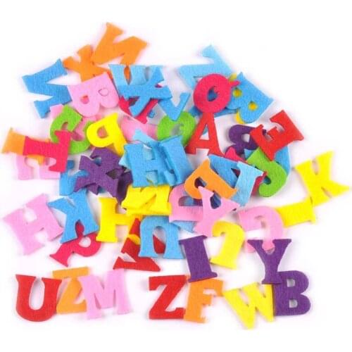 50Pcs 26mm Multicolor Random Mixed Alphabet/letter Felt Patch Clothing DIY Clothes Sewing Applique Scrapbooking Craft Sticker