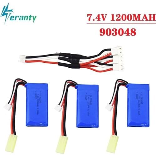 7.4V 1200mah Lipo battery+charger for 9300 9301E 9302E 9303E 9034E 9305E 2.4G 1:18 Remote Control 4WD High-speed Off-road RC Car