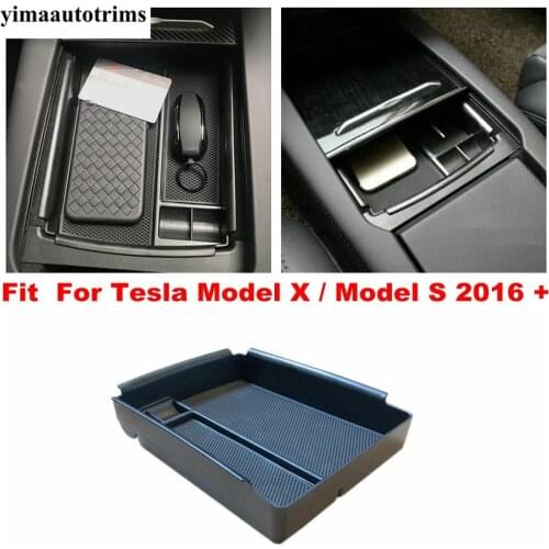 Accessories For Tesla Model X Model S 2016 2017 2018 Center Console Storage Box Container Holder Organizer Case Plastic Cover