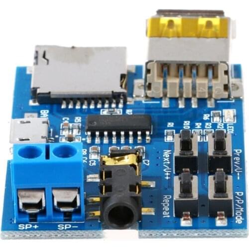 Free Shipping TF Card U Disk MP3 Format Decoder Board Amplifier Decoding MP3 Supplies Module Audio Player R1J6