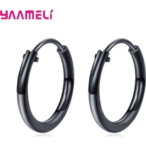 Big Circle Hoop Earrings 12/14/18mm 925 Sterling Silver Simple Loop Pendientes Women Making Components Lead Nickel Free Brincos