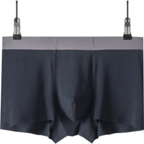 Breathable Mens Modal Sexy Seamless Boxer Solid Cock Airbag Pouch Underwear