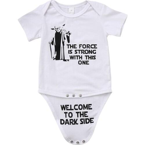 FOCUSNORM Newborn Infant Baby Boys Girls Cotton Printed Letter Short Sleeves Jumpsuit Bodysuit Kids Clothes Outfit