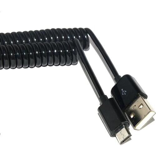 Micro USB cable charging cable, suitable for Micro USB interface A male to micro spring cable data charging extension cable