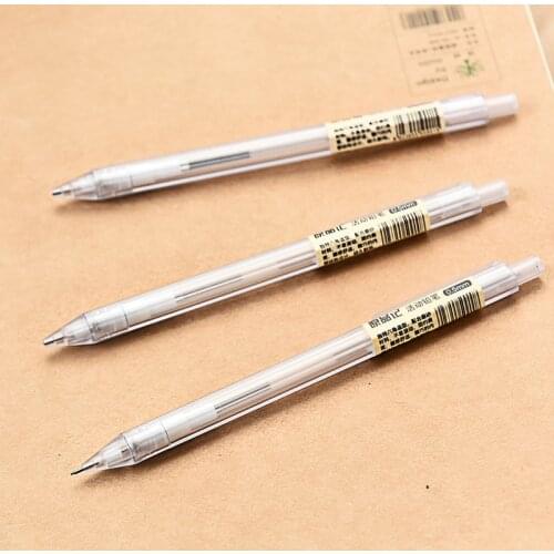 10 pcs/lot NNRTS Creative brief automatic pencil grind arenaceous transparent hexagonal pencil 0.5mm 0.7mm learning stationery