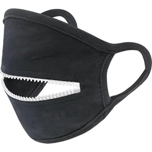Novtely Face Mask With Zipper Women Men Fashion Black Drinking Eating Face Masks Facial Mouth Cover Bandage Cubrebocas Маска