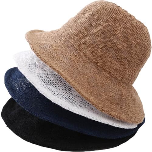 MAXSITI U New Breahable Cotton Linen Bucket Hat For Women Girl Solid Sun Proteetion Thin Fisherman Basin Cap