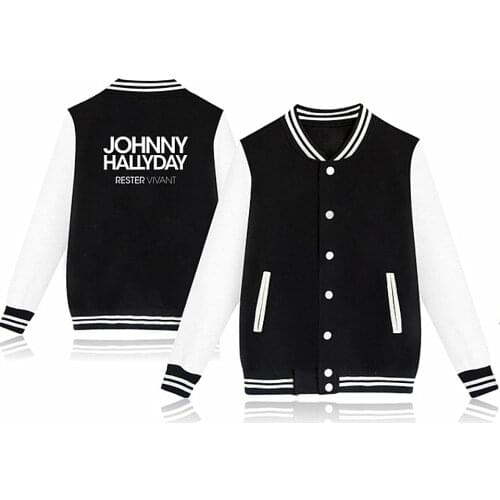 Johnny Hallyday baseball Jacket men/women uniform coat winter fashion sweatshirt warm casual college women Jackets clothes